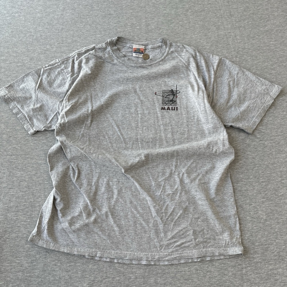 90's Distressed Vintage Made In USA Gray T-Shirt Sgt. Leisure Maui Hawaii Size L